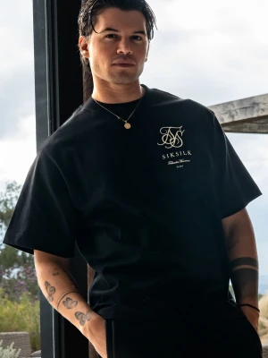 SikSilk Męska Czarna Koszulka z Logiem T-Shirt
