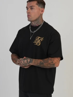 SikSilk Męska Czarna Koszulka z Logiem T-Shirt