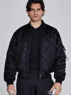 SikSilk Męska Czarna Kurtka Bomber