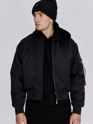 SikSilk Męska Czarna Kurtka Bomber