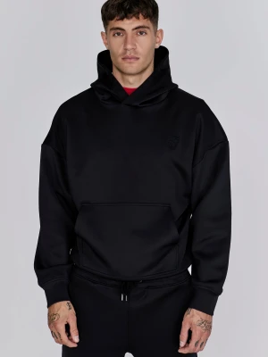 SikSilk Męska Czarna Oversized Bluza z Kapturem Dynamic