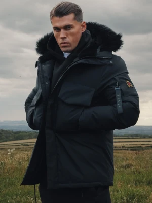 SikSilk Męska Czarna Parka