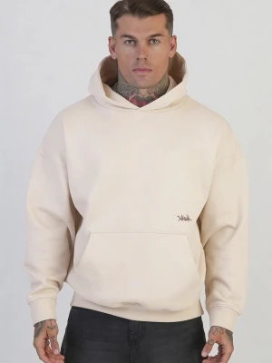 SikSilk Męska Ecru Graficzna Bluza z Kapturem