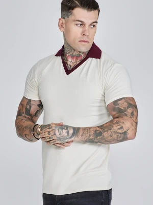 SikSilk Męska Ecru Koszulka Polo