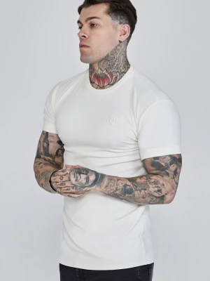 SikSilk Męska Ecru Koszulka z Krótkim Rękawem