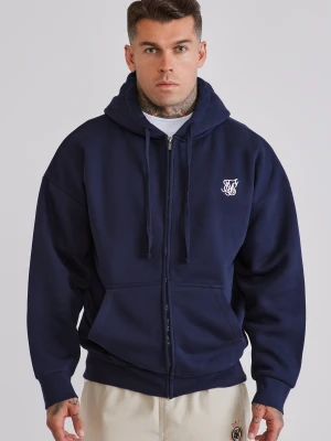 SikSilk Męska Granatowa Bluza z Kapturem Essentials