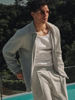 SikSilk Męska Jasnoszara Smart Overshirt