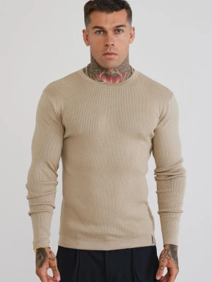 SikSilk Męska Kamienna Bluzka Dzianinowa z Długim Rękawem
