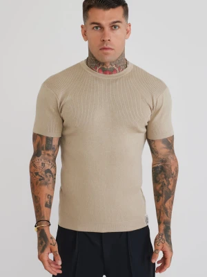 SikSilk Męska Kamienna Dzianinowa Koszulka