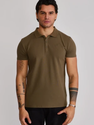 SikSilk Męska Khaki Zielona Koszulka Polo T-Shirt