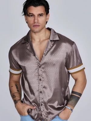 SikSilk Męska Koszula Brązowa
