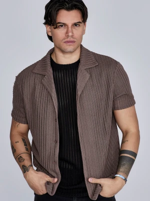 SikSilk Męska Koszula Brązowa