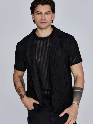 SikSilk Męska Koszula Czarna