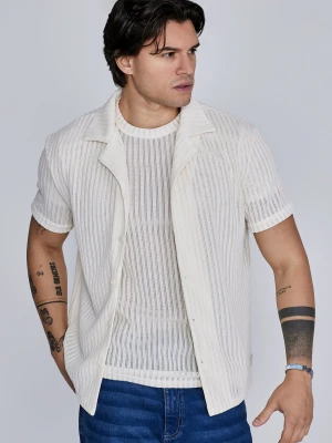 SikSilk Męska Koszula Ecru