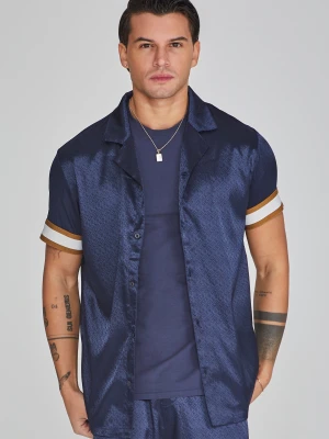 SikSilk Męska Koszula Resort w Kolorze Marynarskim