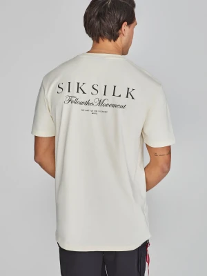 SikSilk Męska Koszulka Graficzna w Kolorze Ecru
