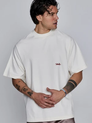 SikSilk Męska koszulka Kremowo-Czerwona