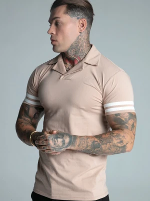 SikSilk Męska Koszulka Polo Brązowa