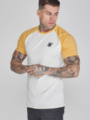 Zdjęcie produktu SikSilk Męska Koszulka Raglan w Kolorze Ecru Żółtym
