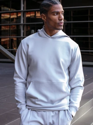 SikSilk Męska Lekko Szara Elegancka Bluza z Kapturem