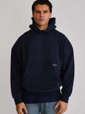 SikSilk Męska Niebieska Graficzna Bluza z Kapturem