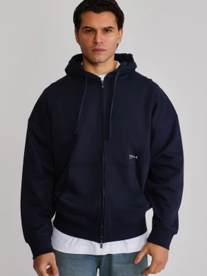 SikSilk Męska Niebieska Graficzna Bluza z Pełnym Zamkiem z Kapturem