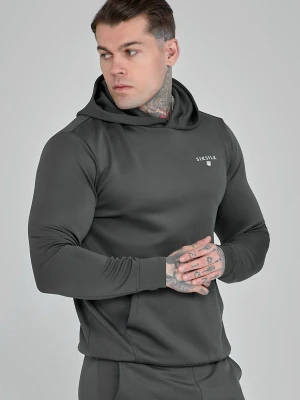 SikSilk Męska Szara Bluza z Kapturem Essentials z Poliestru