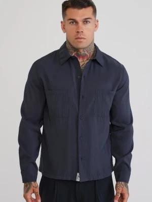 SikSilk Męska Szara Koszula z Długim Rękawem