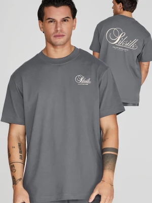 SikSilk Męska Szara Koszulka z Grafiką