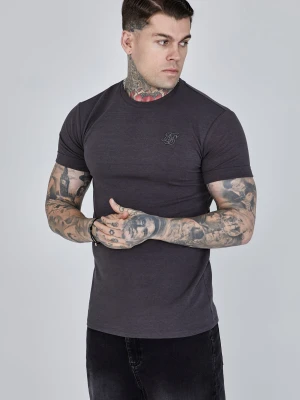 SikSilk Męska Szara Koszulka z Zrolowanymi Rękawami