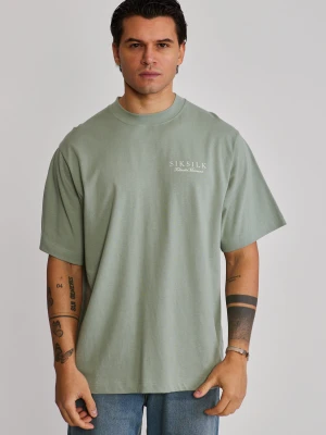 Zdjęcie produktu SikSilk Męska Zielona Graficzna Koszulka T-shirt