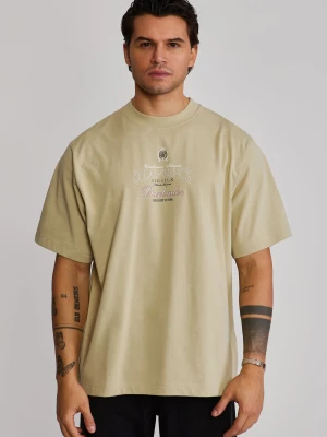 SikSilk Męska Zielona Graficzna Koszulka T-shirt