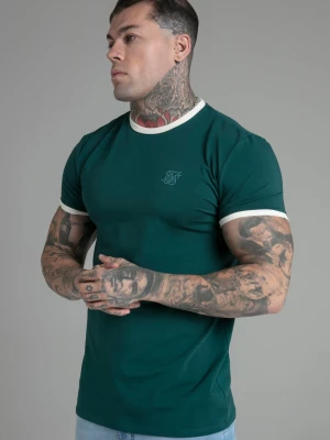 SikSilk Męska Zielona Koszulka Ringer