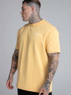 SikSilk Męska Żółta Koszulka z Nadrukiem