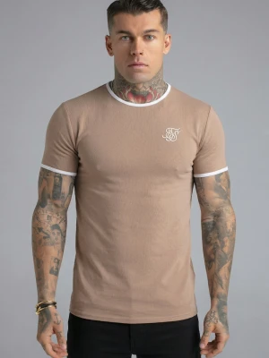 Zdjęcie produktu SikSilk Męski Beżowy, Biały T-shirt Ringer