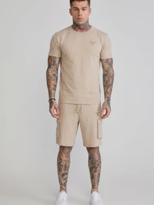 Zdjęcie produktu SikSilk Męski Beżowy T-Shirt i Spodenki Zestaw
