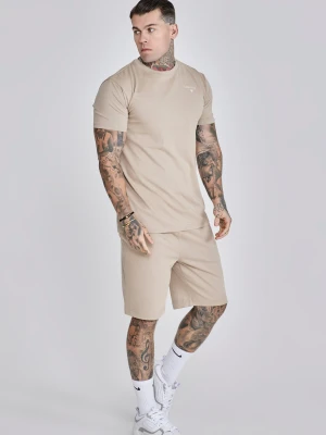 SikSilk Męski Beżowy Zestaw T-Shirt i Spodenki