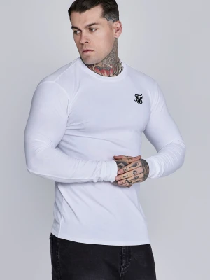 SikSilk Męski Biały Essentials LS T-Shirt