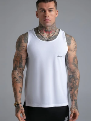 SikSilk Męski Biały Logo Bezrękawnik