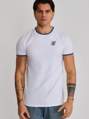 SikSilk Męski Biały, Niebieski Ringer T-Shirt