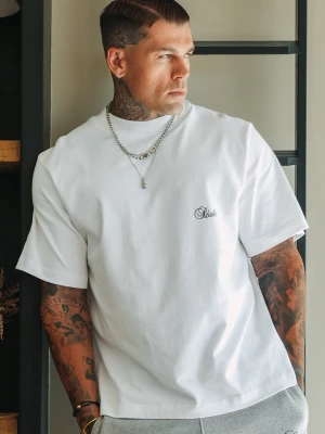SikSilk Męski Biały Oversized T-Shirt