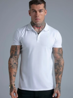 SikSilk Męski Biały Polo T-Shirt