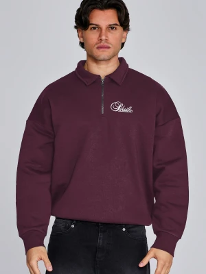 Zdjęcie produktu SikSilk Męski Bordowy Essentials Sweter Polo