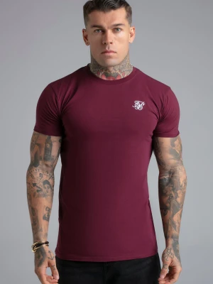 SikSilk Męski Bordowy Essentials T-Shirt