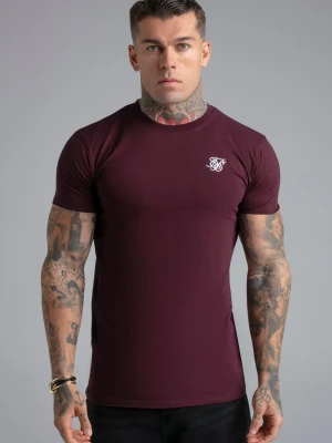SikSilk Męski Bordowy Essentials T-Shirt