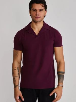 SikSilk Męski Bordowy Revere Polo
