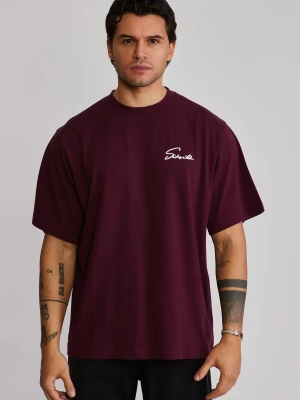SikSilk Męski Bordowy Script T-shirt