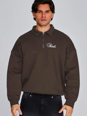 Zdjęcie produktu SikSilk Męski Brązowy Essentials Polo Sweter