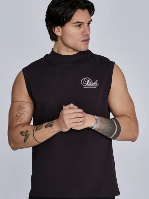 SikSilk Męski Brązowy T-Shirt Bez Rękawów