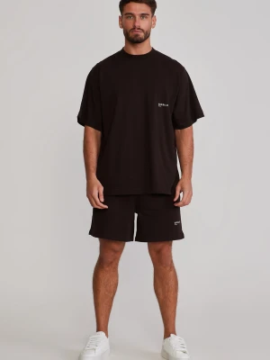 SikSilk Męski Brązowy T-Shirt i Spodenki Zestaw